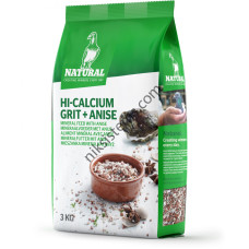 Витамини и минерали, Шарен Грит с Анасон за Гълъби 3 кг. - Natural Hi-Calcium Grit + Anise