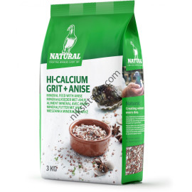 Витамини и минерали, Шарен Грит с Анасон за Гълъби 3 кг. - Natural Hi-Calcium Grit + Anise
