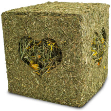 Кубче от сено с цветя за зайци и гризачи, 450 гр. - JR FARM Hay Cube with Flowers Кубче от сено с цветя за зайци и гризачи, 450 гр. - JR FARM Hay Cube with Flowers