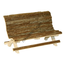 Декорация за клетка: дървена пейка NATURE 30 x 15 x 18 см. - KERBL
